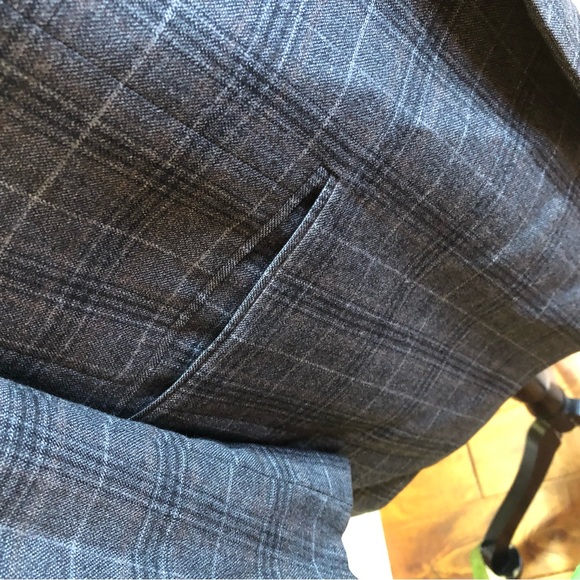 Jack Victor 100% New Zealand Merino Wool Gray Single Breasted Plaid Blazer - Picture 5 of 10
